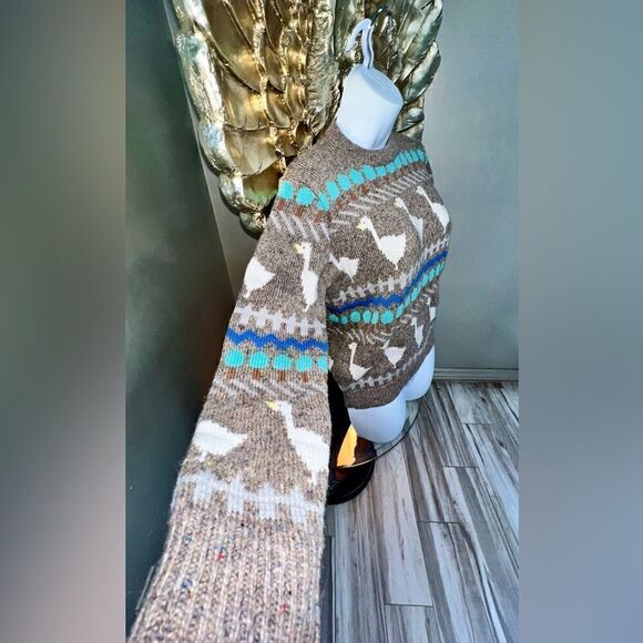 Awesome 80s Hot Jazz by Christina Wool Vintage Geese Sweater - Picture 6 of 12